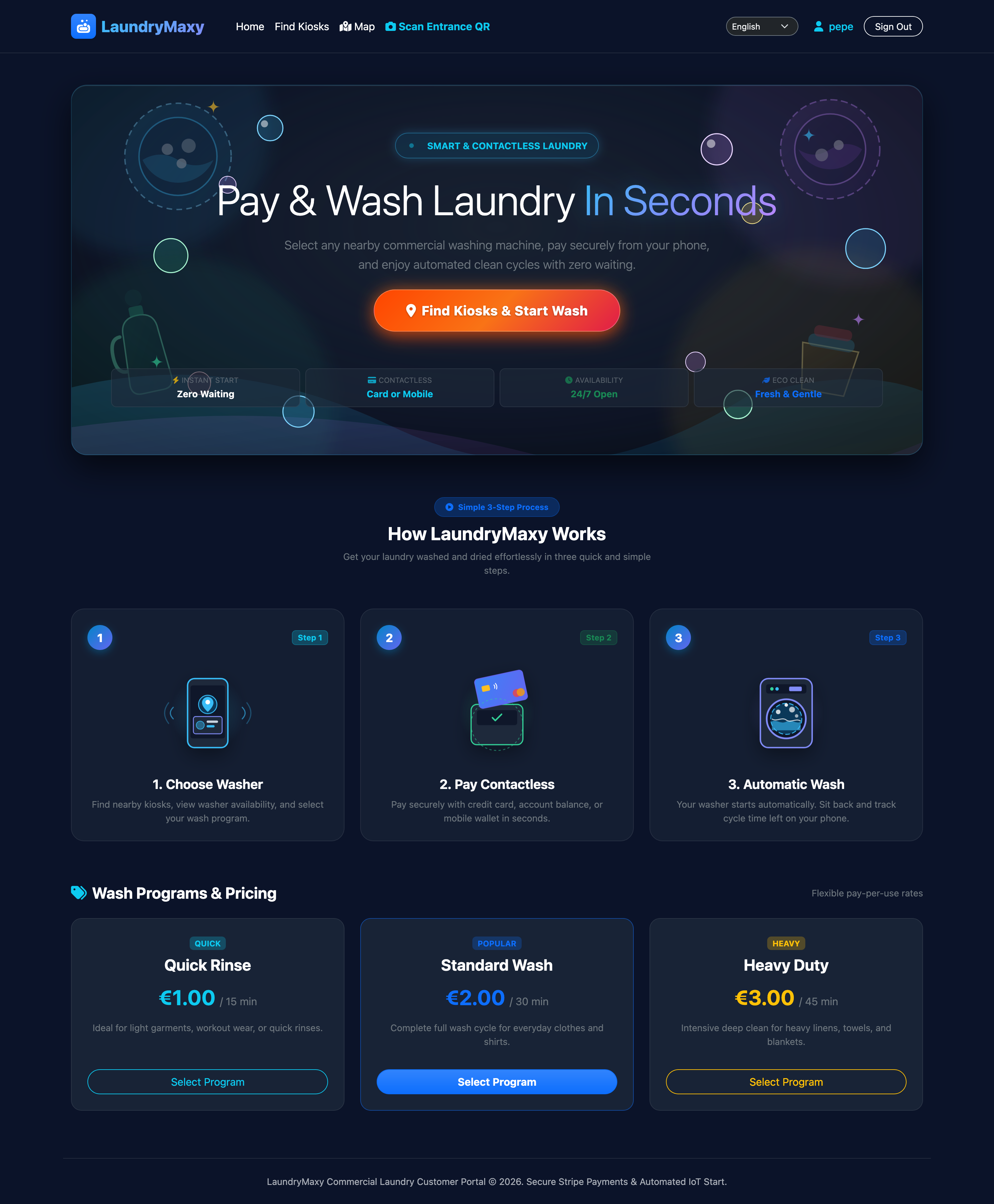Customer Home Dashboard