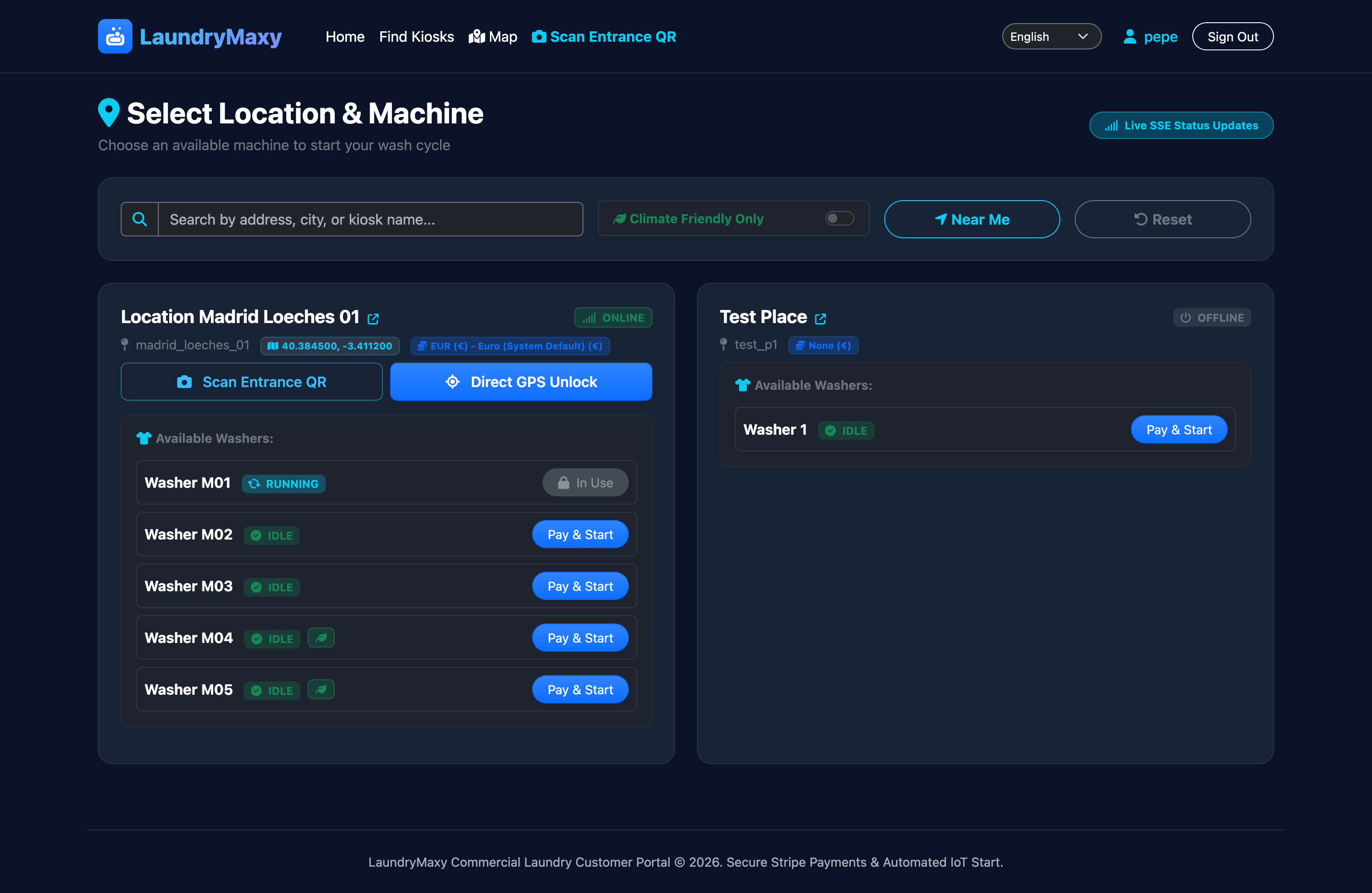 Live Machine In-Use Indicator
