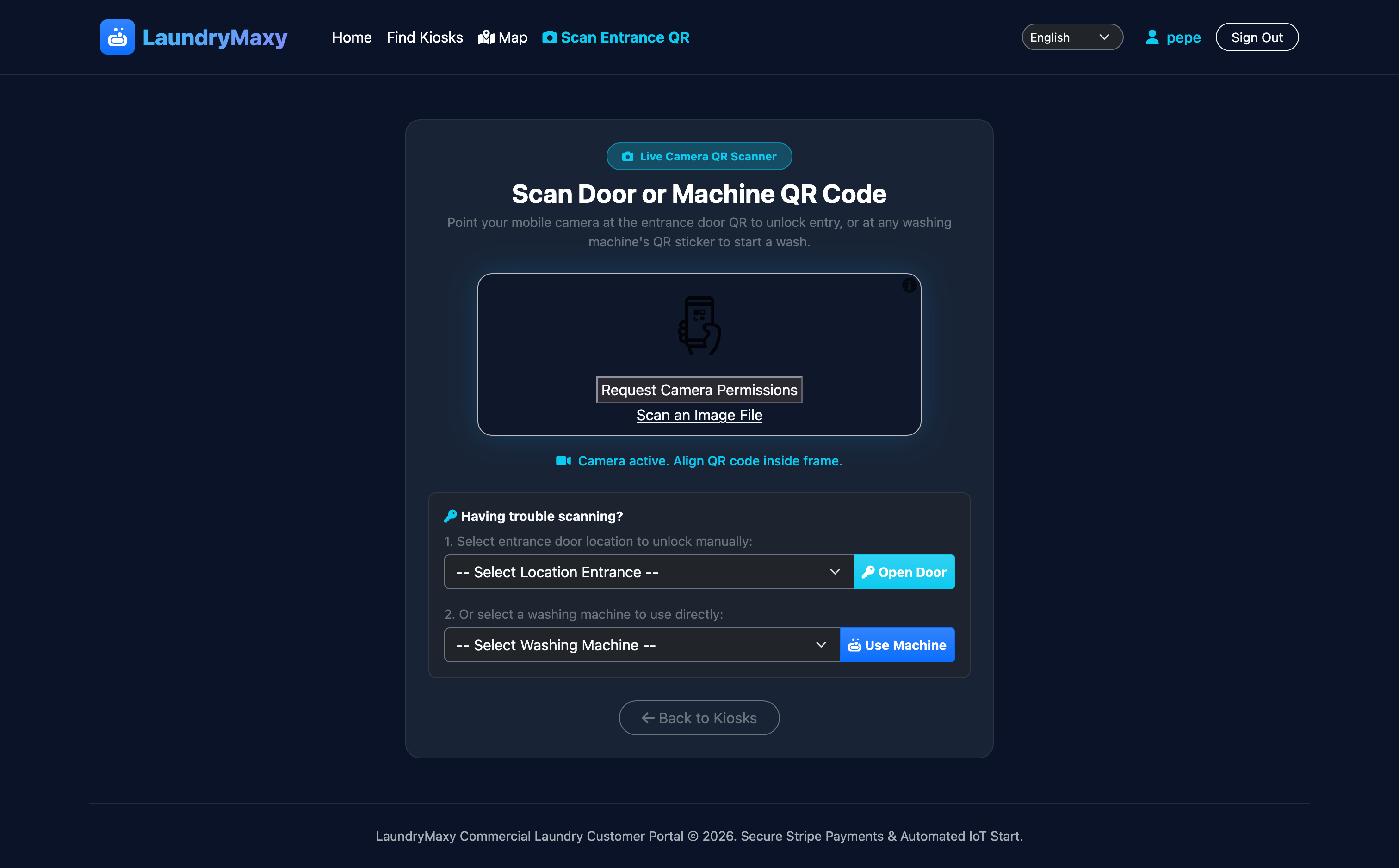 Customer QR Code Door Access