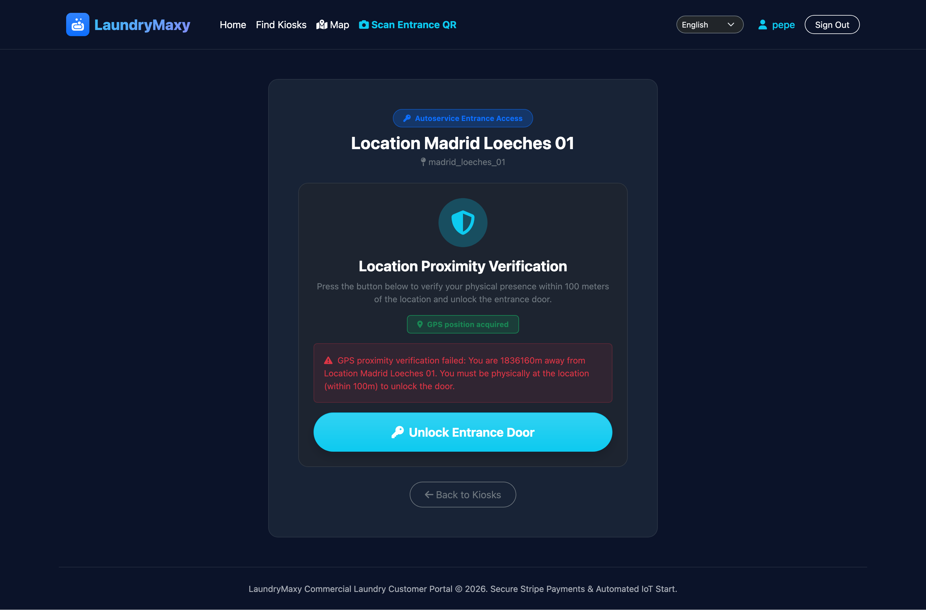 Customer GPS Unlock Out of Range