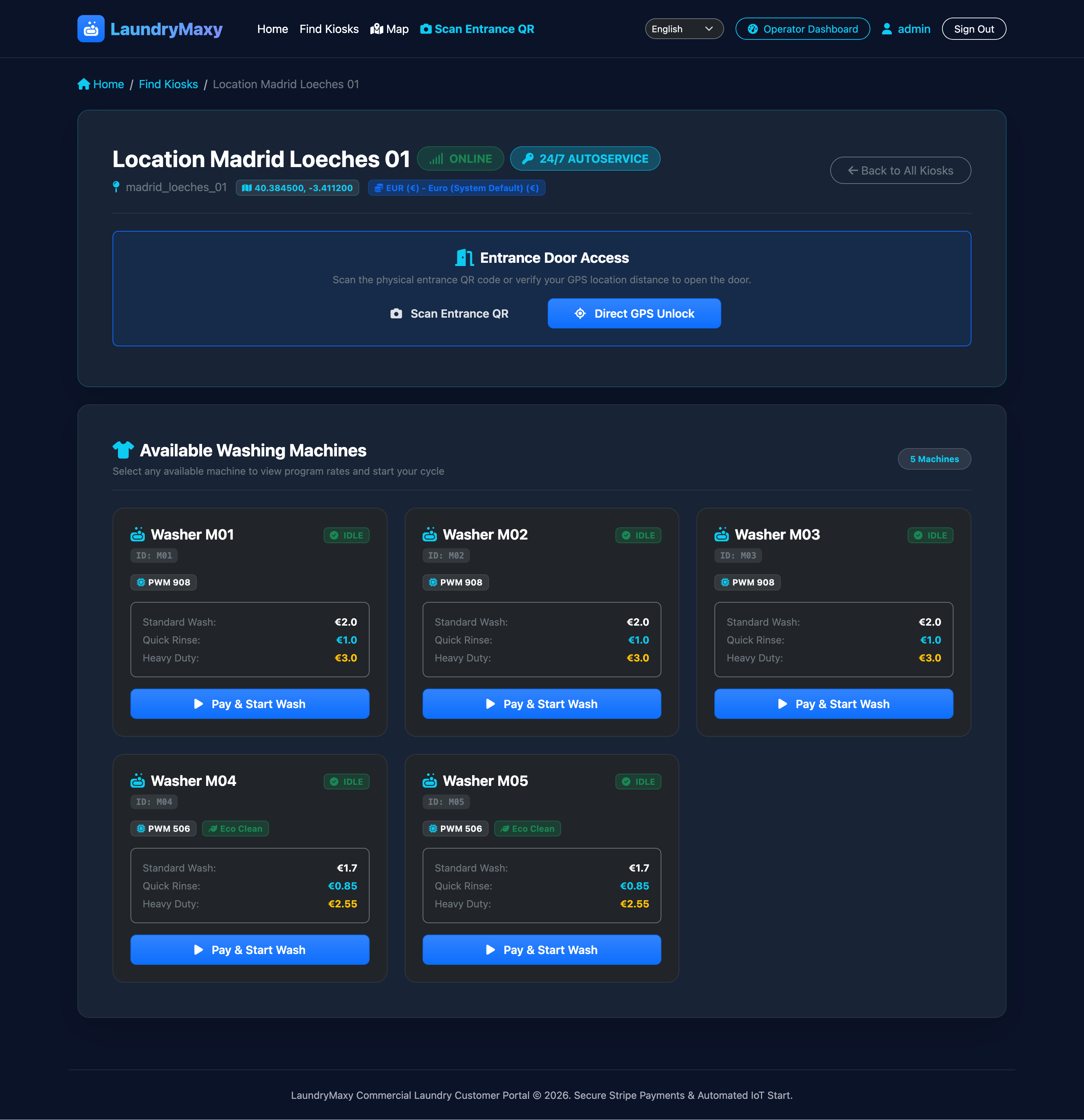 Operator Kiosk Profile