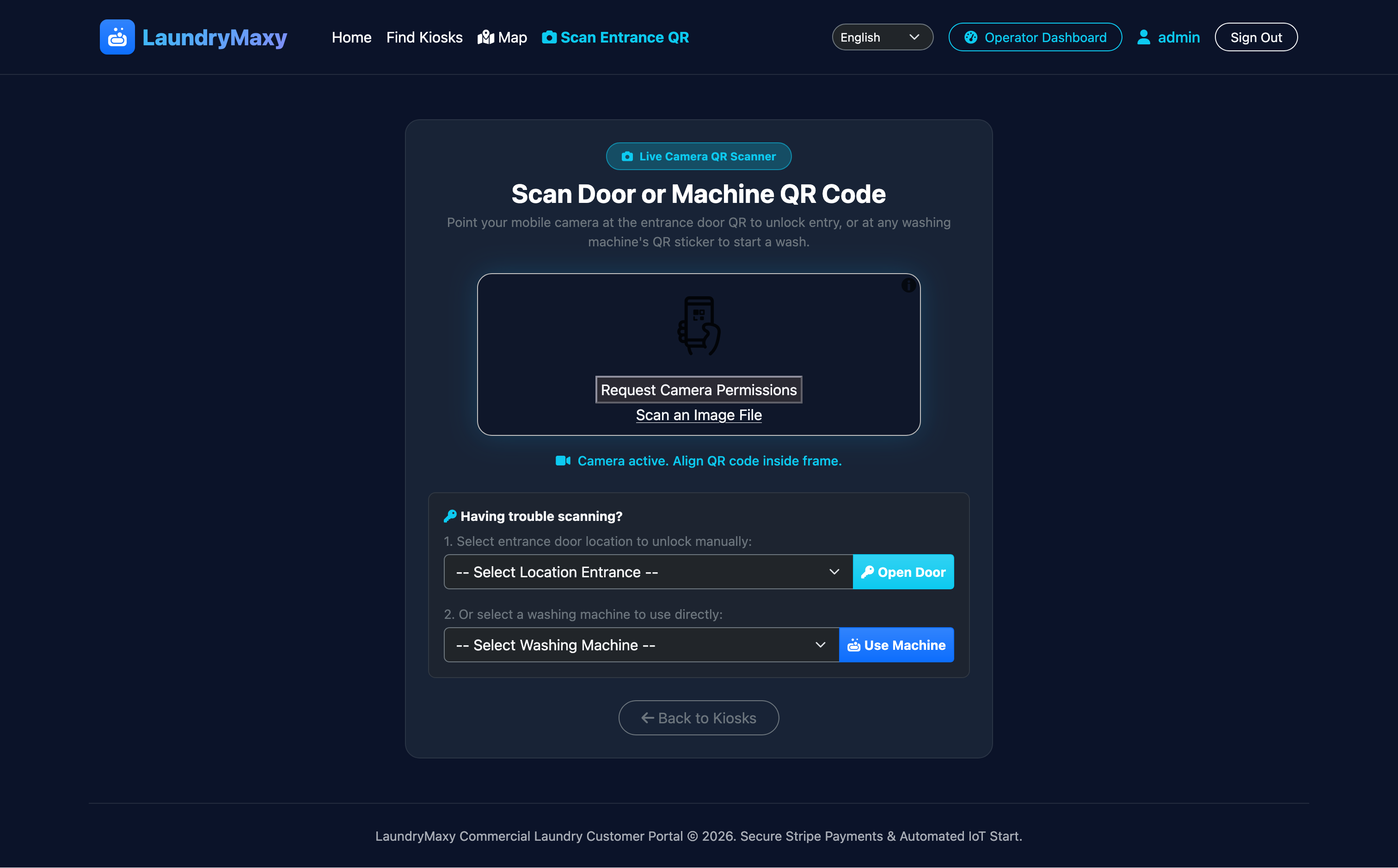 Operator QR Code Scanner