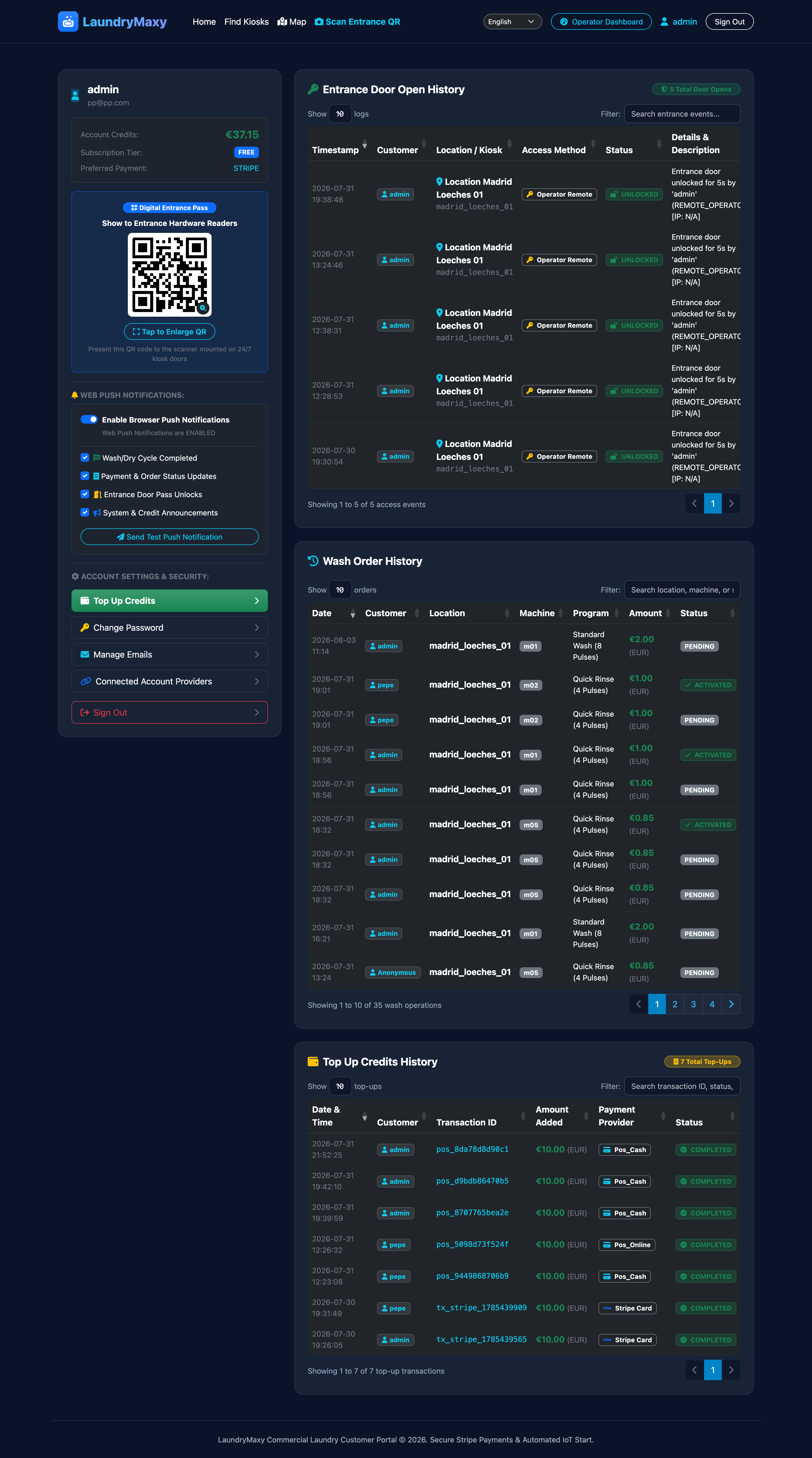 Operator User Account