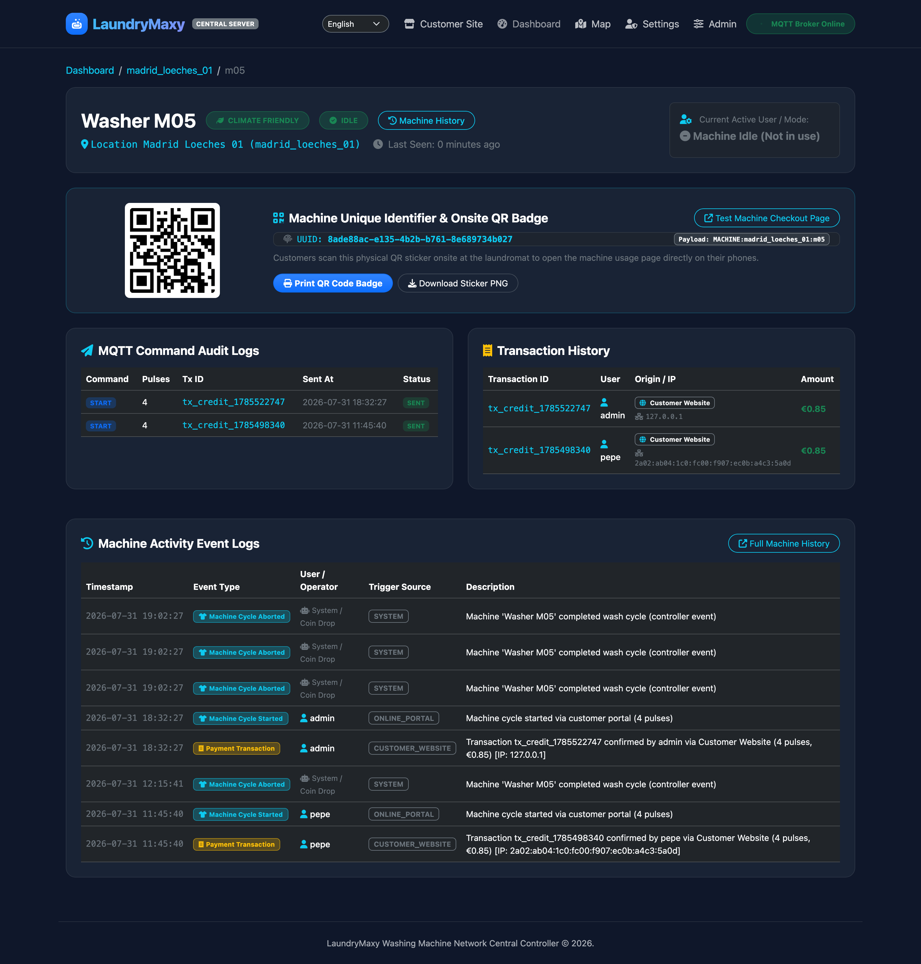 Operator Machine Telemetry