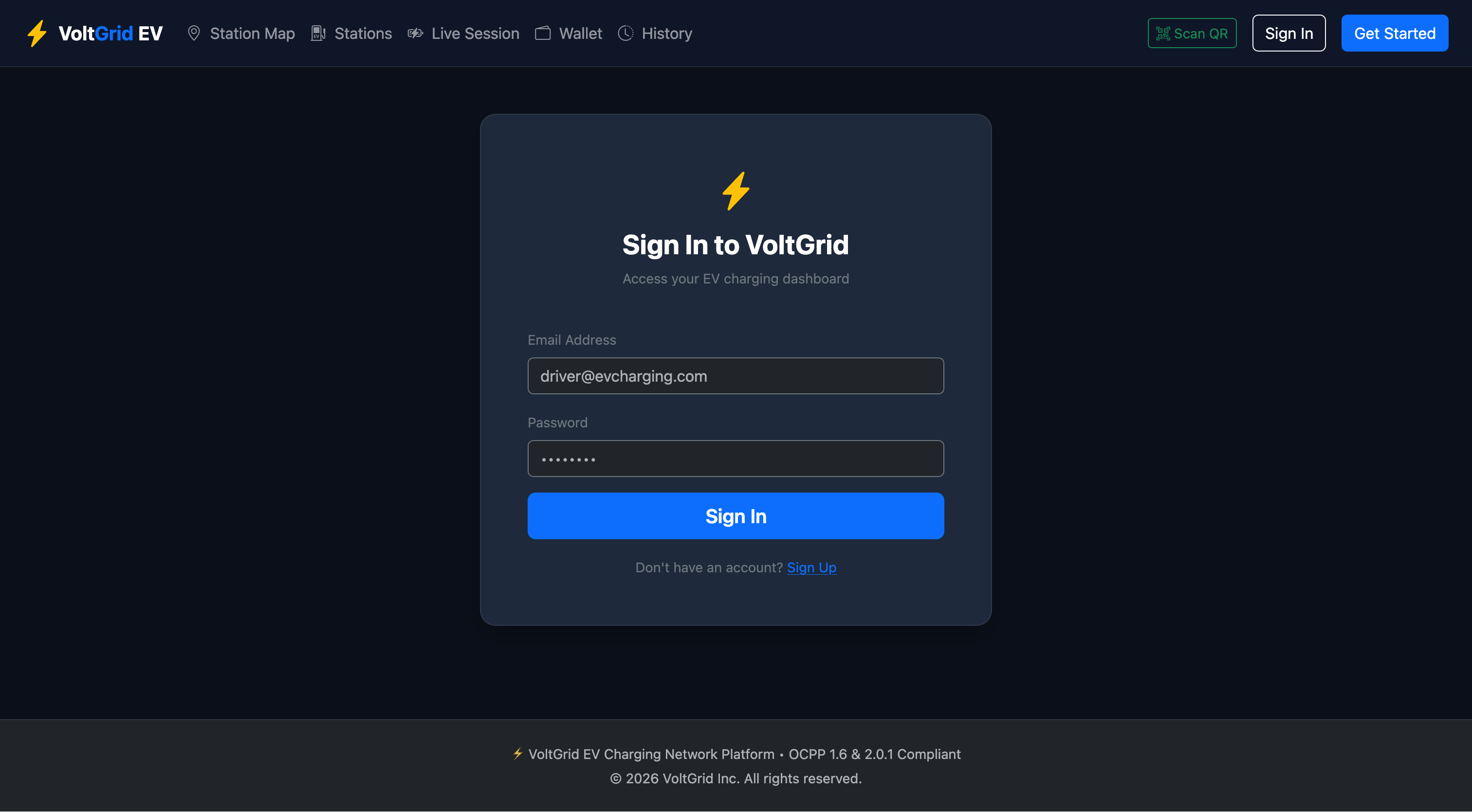Driver Account Login