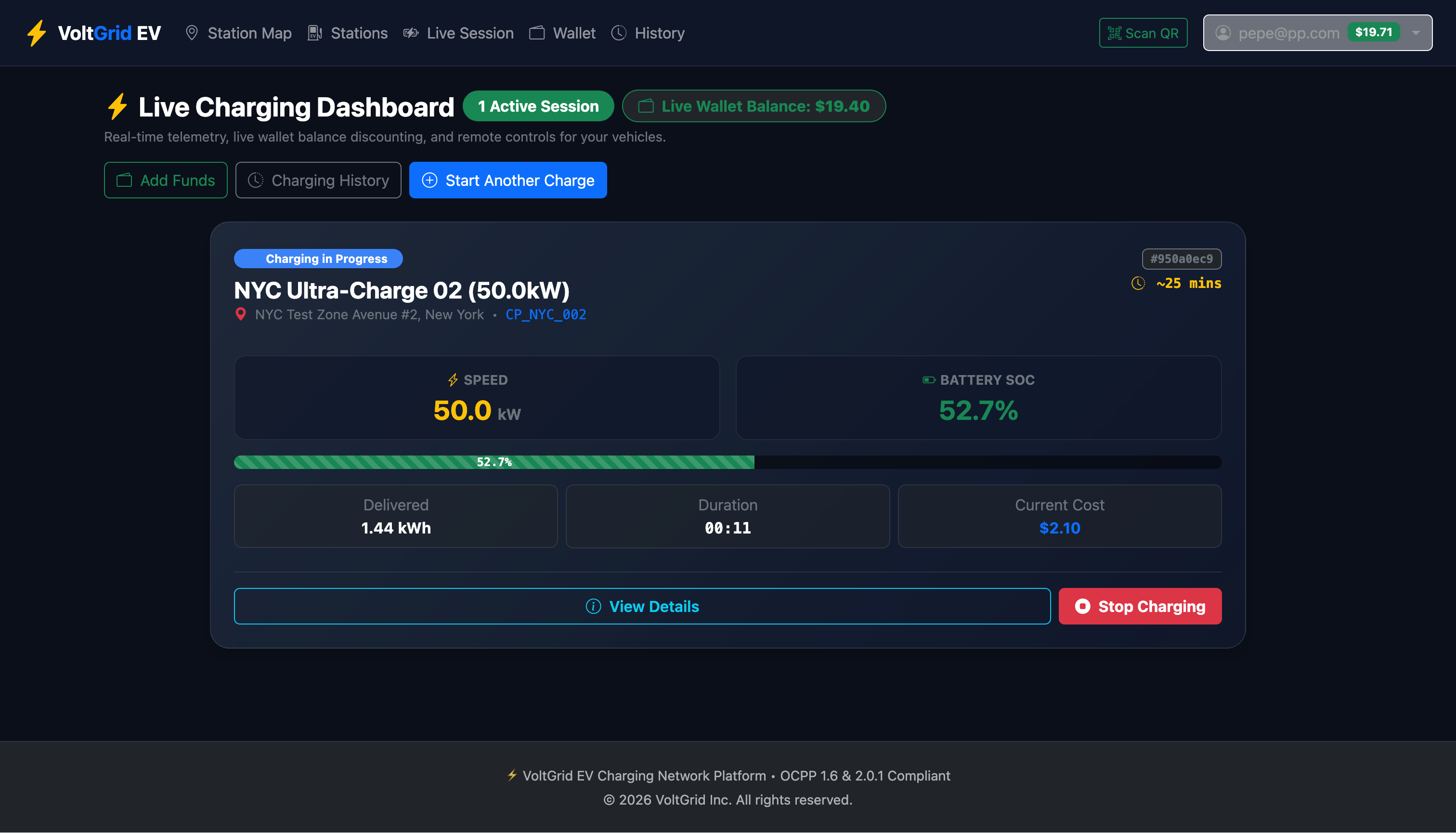 Live Charging Session Telemetry
