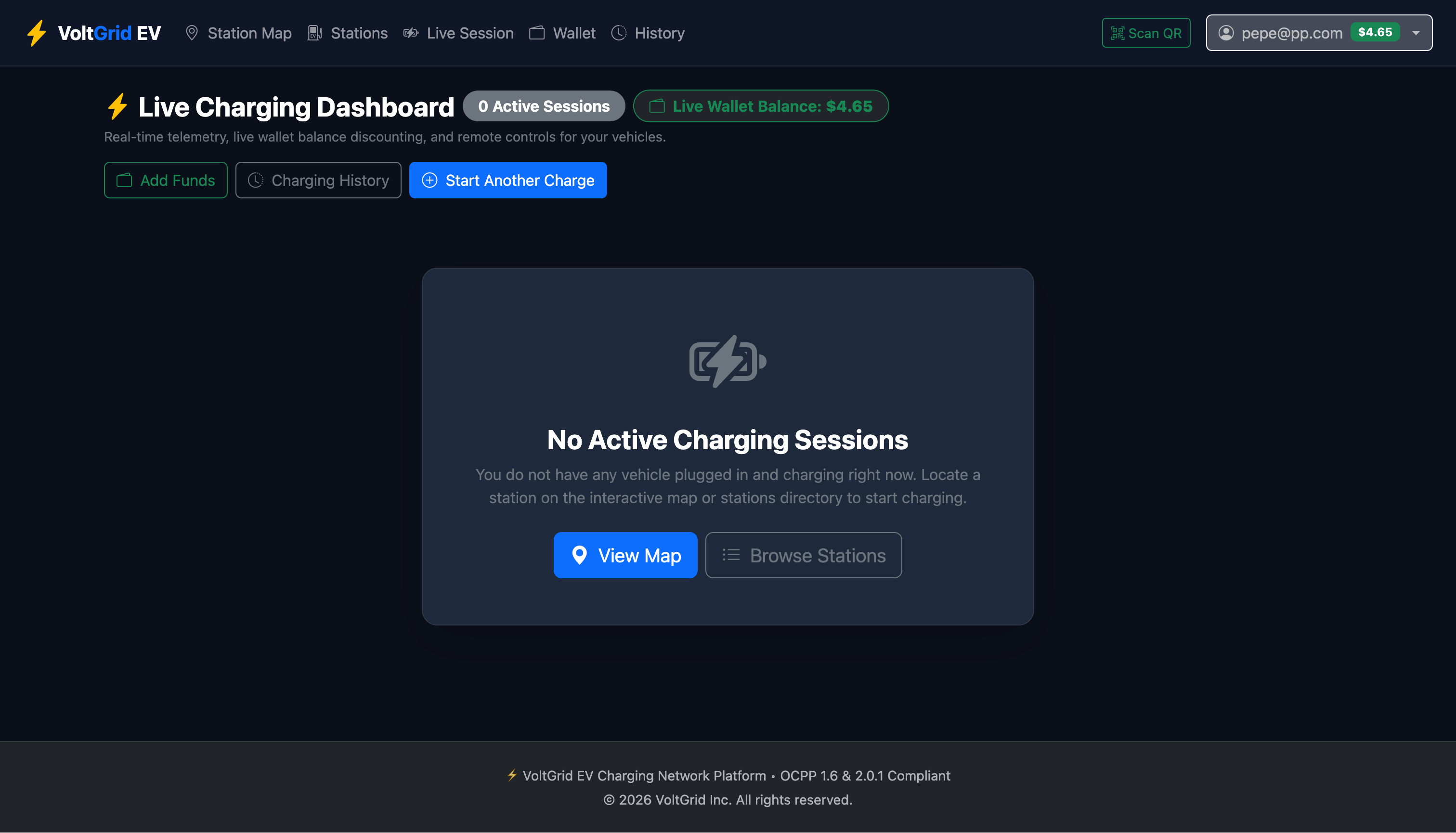 Charging Session History